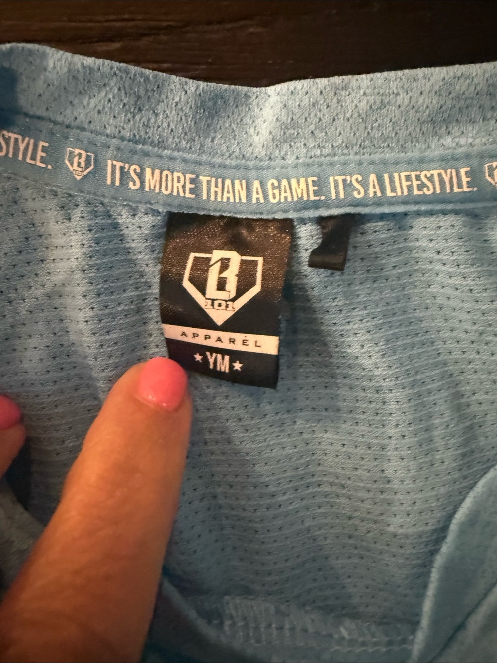 Light Blue Long-Sleeve Kids Performance Tee with Subtle Chest Logo - Picture 5 of 6